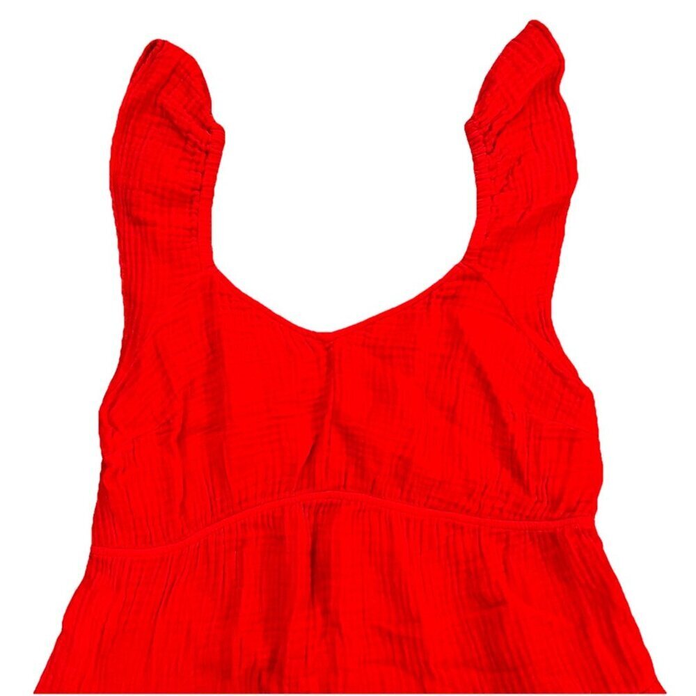 Isabel Maternity Flutter Sleeve Gauze Mini Dress Size XL Coral Lightweight - Picture 2 of 8